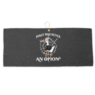 Goose Astarion Peace Was An Never Option Large Microfiber Waffle Golf Towel