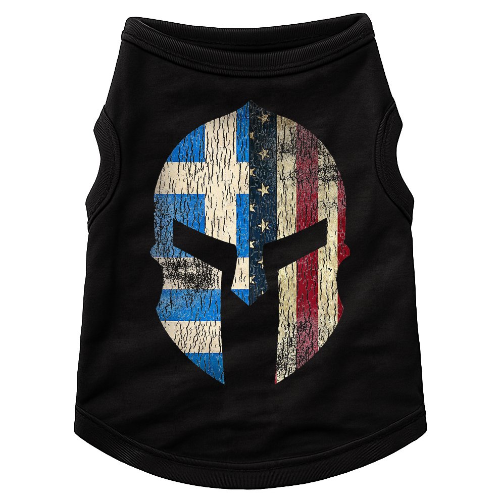 Greek American Pride Greece Spartan Helmet Doggie Tank