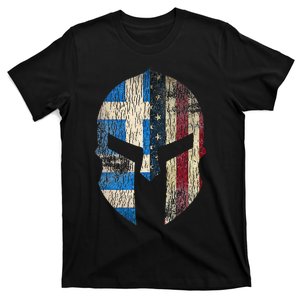 Greek American Pride Greece Spartan Helmet T-Shirt