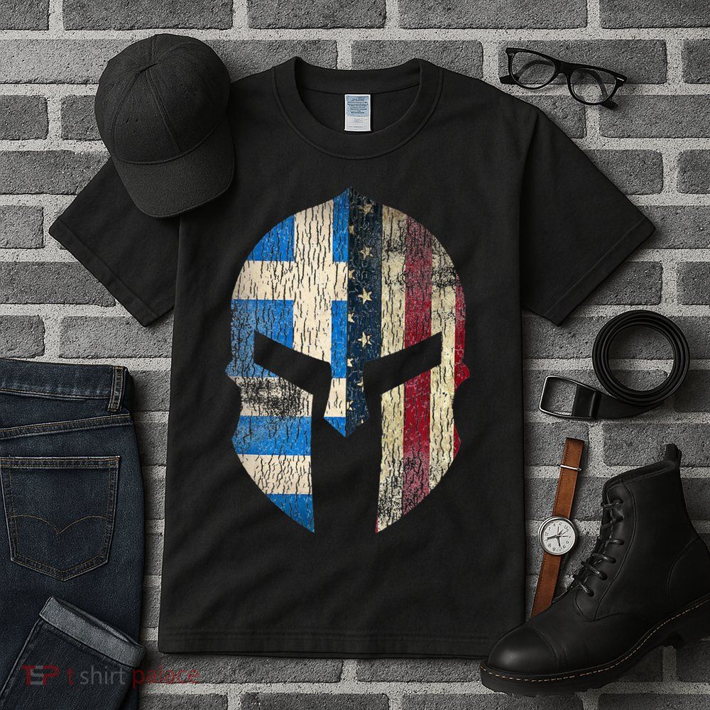 Greek American Pride Greece Spartan Helmet Tall T-Shirt