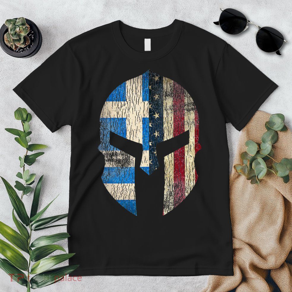 Greek American Pride Greece Spartan Helmet Premium T-Shirt