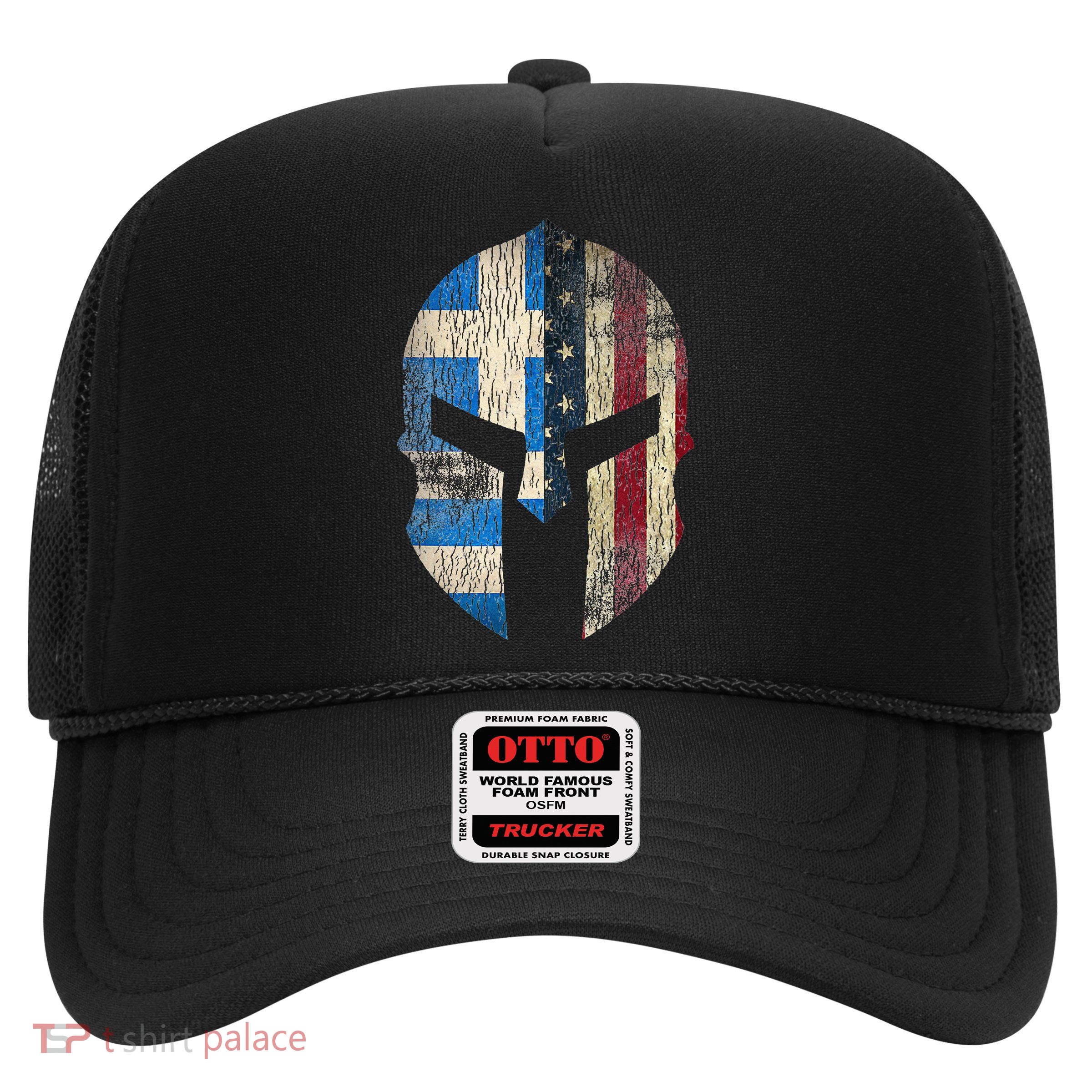 Greek American Pride Greece Spartan Helmet Trucker Hat