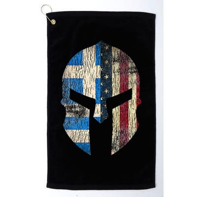 Greek American Pride Greece Spartan Helmet Golf Towel