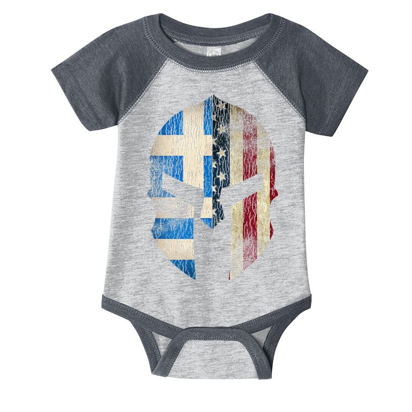 Greek American Pride Greece Spartan Helmet Infant Baby Jersey Bodysuit