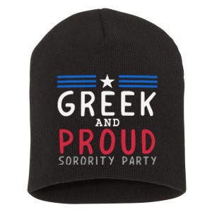 Greek And Proud Women Sorority Party Pro Kamala Harris Short Acrylic Beanie