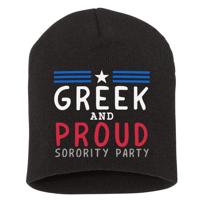 Greek And Proud Women Sorority Party Pro Kamala Harris Short Acrylic Beanie