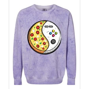 Gaming And Pizza Design For Gamer Gift Colorblast Crewneck Sweatshirt