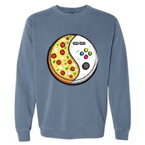 Gaming And Pizza Design For Gamer Gift Garment-Dyed Sweatshirt