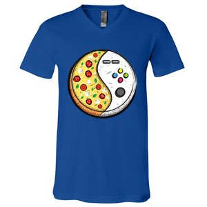 Gaming And Pizza Design For Gamer Gift V-Neck T-Shirt