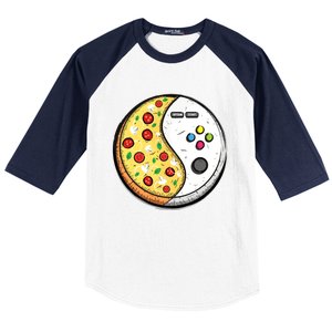 Gaming And Pizza Design For Gamer Gift Baseball Sleeve Shirt