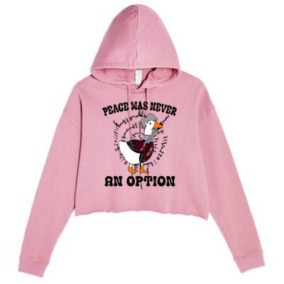 Goose Astarion Peace Was An Never Option Crop Fleece Hoodie