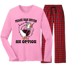 Goose Astarion Peace Was An Never Option Women's Long Sleeve Flannel Pajama Set 