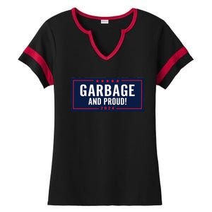 Garbage And Proud Trump President 2024 Ladies Halftime Notch Neck Tee