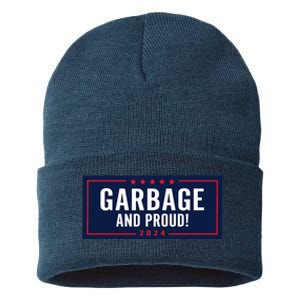 Garbage And Proud Trump President 2024 Sustainable Knit Beanie