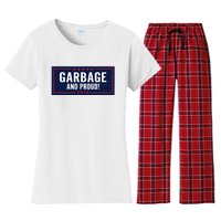 Garbage And Proud Trump President 2024 Women's Flannel Pajama Set