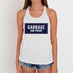 Garbage And Proud Trump President 2024 Women's Knotted Racerback Tank