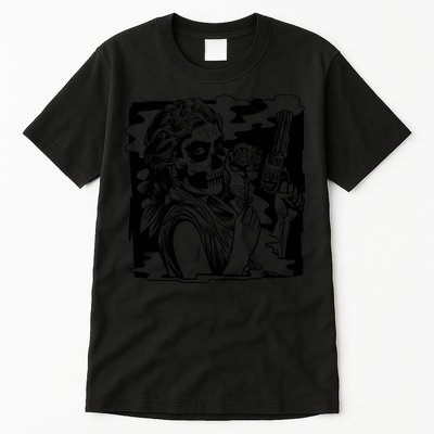 Gun And Roses Skull Girl Tall T-Shirt