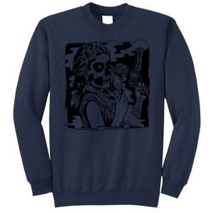 Gun And Roses Skull Girl Sweatshirt