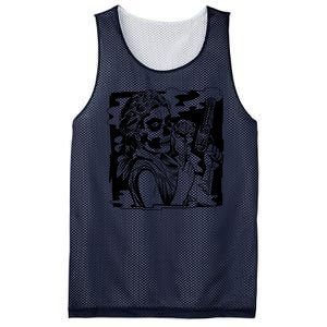 Gun And Roses Skull Girl Mesh Reversible Basketball Jersey Tank