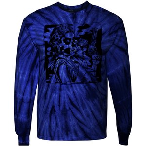 Gun And Roses Skull Girl Tie-Dye Long Sleeve Shirt