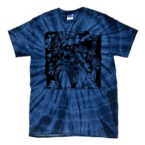 Gun And Roses Skull Girl Tie-Dye T-Shirt