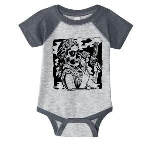 Gun And Roses Skull Girl Infant Baby Jersey Bodysuit