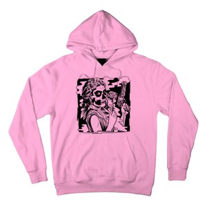 Gun And Roses Skull Girl Hoodie