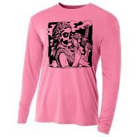 Gun And Roses Skull Girl Cooling Performance Long Sleeve Crew