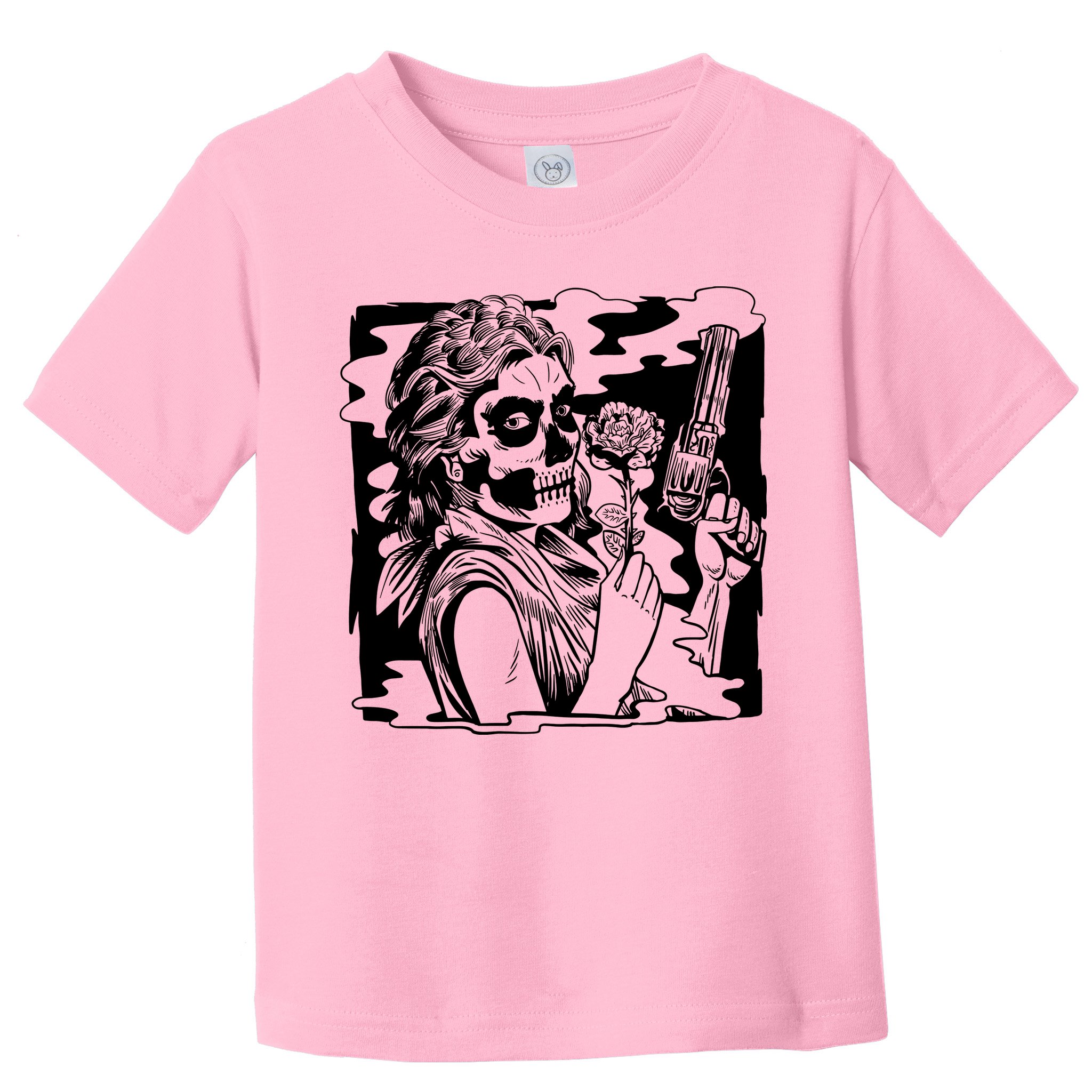 Gun And Roses Skull Girl Toddler T-Shirt