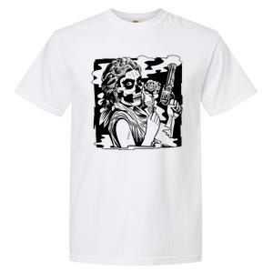 Gun And Roses Skull Girl Garment-Dyed Heavyweight T-Shirt