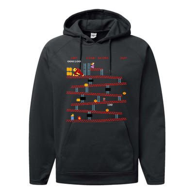 Gaming Arcade Retro Video Game Console Vintage Gamer Gifts Performance Fleece Hoodie