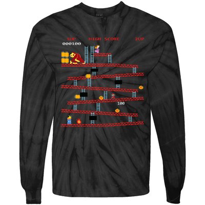 Gaming Arcade Retro Video Game Console Vintage Gamer Gifts Tie-Dye Long Sleeve Shirt