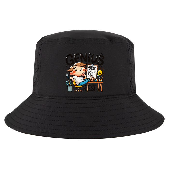 Genius At Rest Funny Cool Comfort Performance Bucket Hat