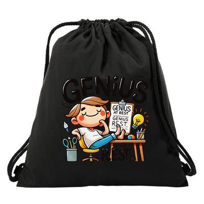 Genius At Rest Funny Drawstring Bag