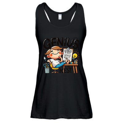 Genius At Rest Funny Ladies Essential Flowy Tank