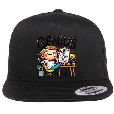 Genius At Rest Funny Flatbill Hat