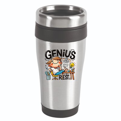 Genius At Rest Funny 16oz Travel Tumbler