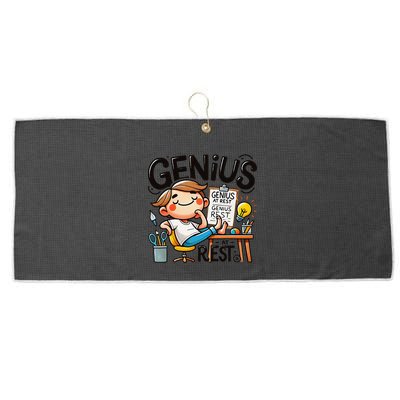 Genius At Rest Funny Large Microfiber Waffle Golf Towel