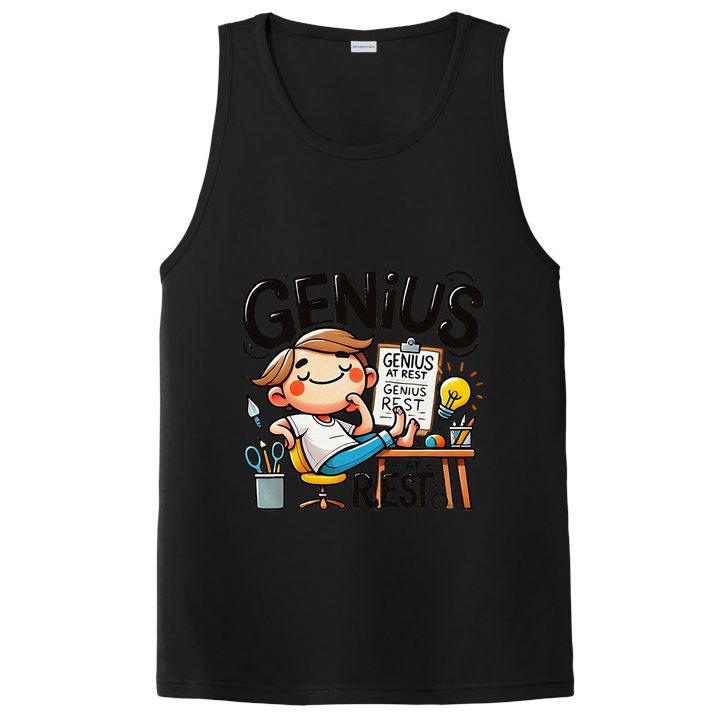 Genius At Rest Funny PosiCharge Competitor Tank