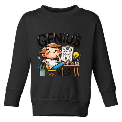 Genius At Rest Funny Toddler Sweatshirt