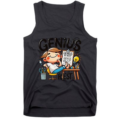 Genius At Rest Funny Tank Top