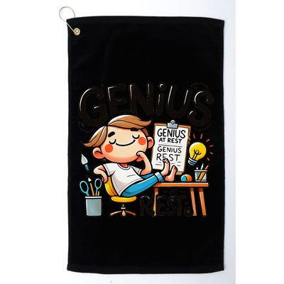 Genius At Rest Funny Golf Towel