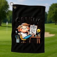 Genius At Rest Funny Golf Towel