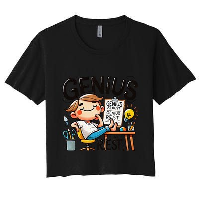Genius At Rest Funny Crop Top