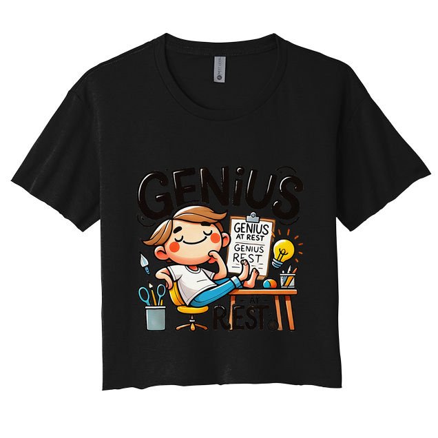 Genius At Rest Funny Crop Top