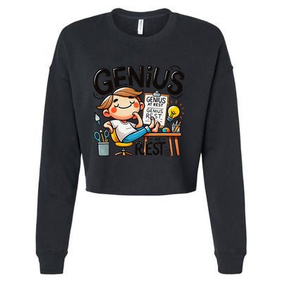 Genius At Rest Funny Cropped Pullover Crew