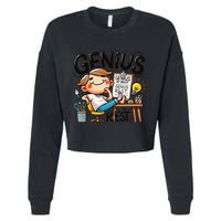 Genius At Rest Funny Cropped Pullover Crew