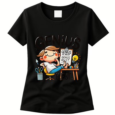 Genius At Rest Funny Womens T-Shirt