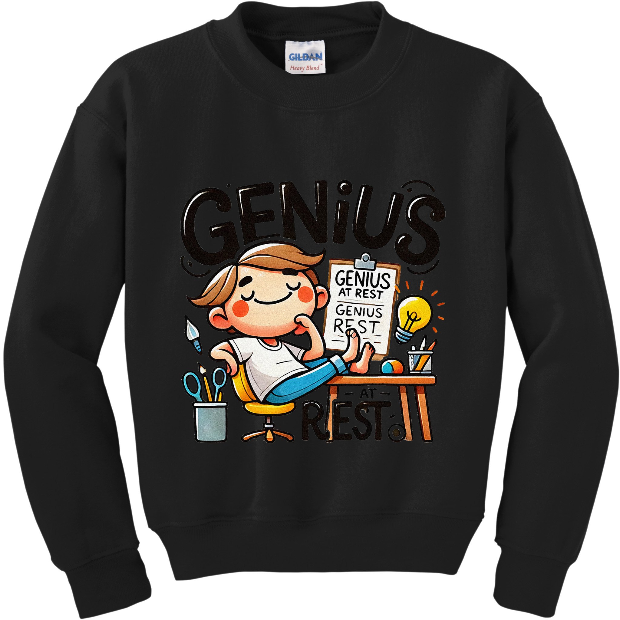 Genius At Rest Funny Kids Sweatshirt