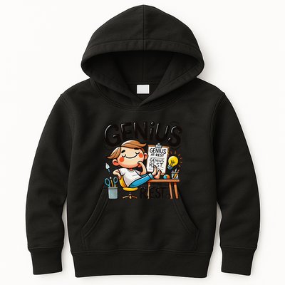 Genius At Rest Funny Kids Hoodie